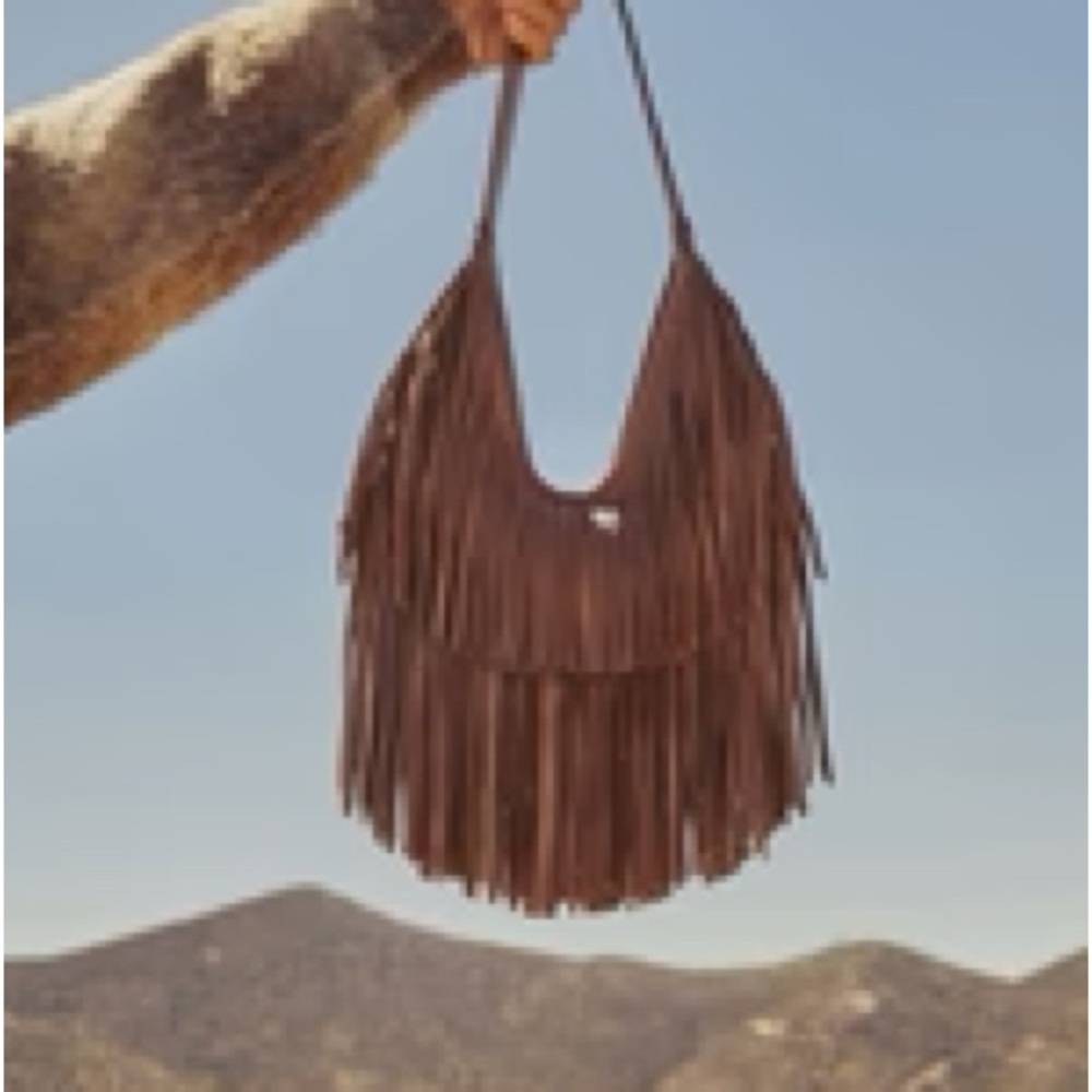Urban Expressions Chocolate Fringe Hobo Bag